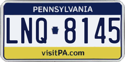 PA license plate LNQ8145
