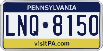 PA license plate LNQ8150