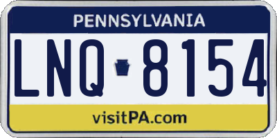 PA license plate LNQ8154