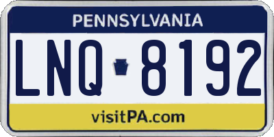PA license plate LNQ8192