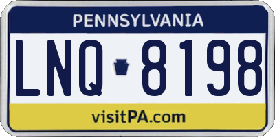 PA license plate LNQ8198