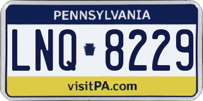 PA license plate LNQ8229