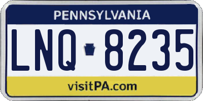 PA license plate LNQ8235