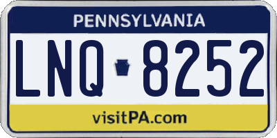PA license plate LNQ8252