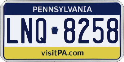 PA license plate LNQ8258