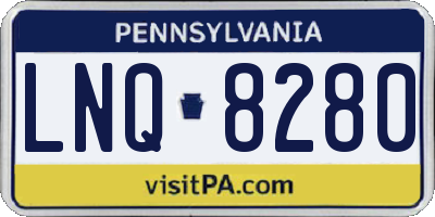 PA license plate LNQ8280