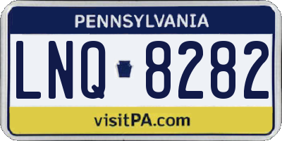 PA license plate LNQ8282