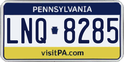 PA license plate LNQ8285