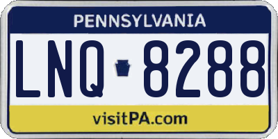 PA license plate LNQ8288