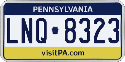 PA license plate LNQ8323