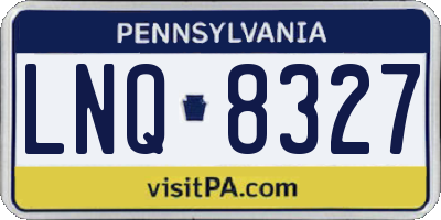 PA license plate LNQ8327