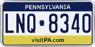 PA license plate LNQ8340