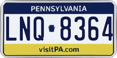 PA license plate LNQ8364