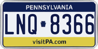PA license plate LNQ8366