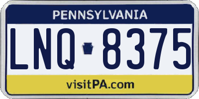 PA license plate LNQ8375
