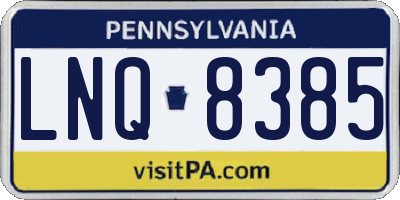 PA license plate LNQ8385