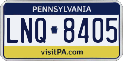 PA license plate LNQ8405