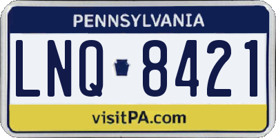 PA license plate LNQ8421