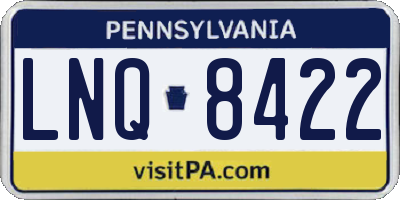 PA license plate LNQ8422