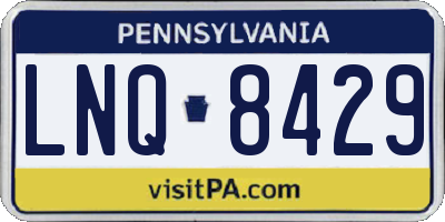 PA license plate LNQ8429