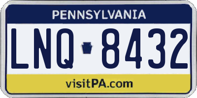 PA license plate LNQ8432