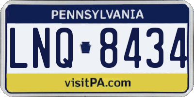 PA license plate LNQ8434