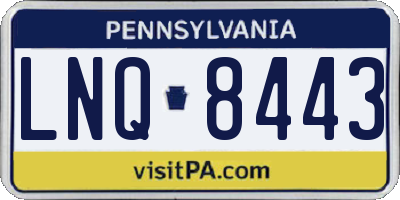 PA license plate LNQ8443