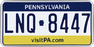 PA license plate LNQ8447