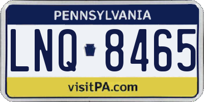PA license plate LNQ8465