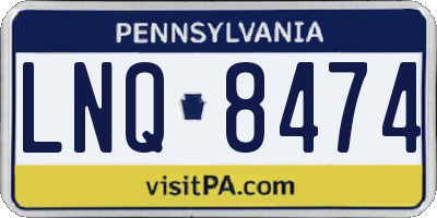 PA license plate LNQ8474