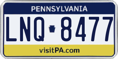 PA license plate LNQ8477