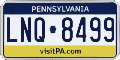 PA license plate LNQ8499