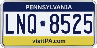 PA license plate LNQ8525