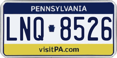 PA license plate LNQ8526