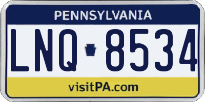 PA license plate LNQ8534