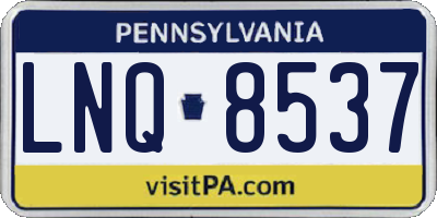 PA license plate LNQ8537