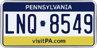 PA license plate LNQ8549