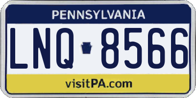 PA license plate LNQ8566