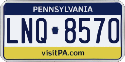 PA license plate LNQ8570