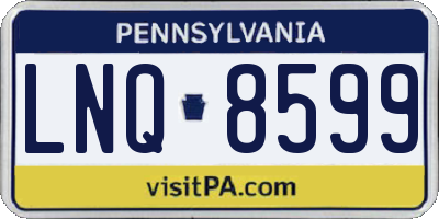 PA license plate LNQ8599