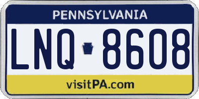 PA license plate LNQ8608