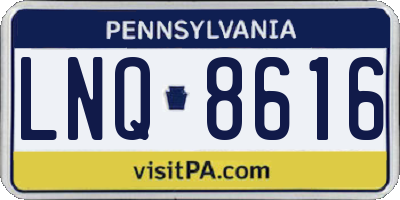PA license plate LNQ8616