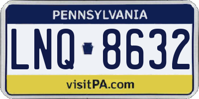 PA license plate LNQ8632