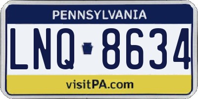 PA license plate LNQ8634