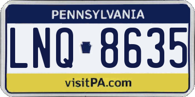PA license plate LNQ8635