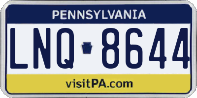 PA license plate LNQ8644