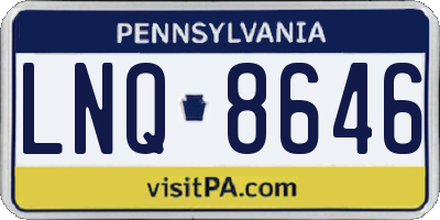 PA license plate LNQ8646