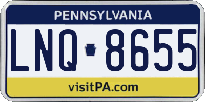 PA license plate LNQ8655
