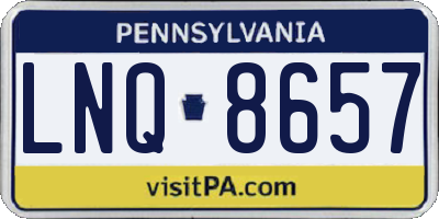 PA license plate LNQ8657