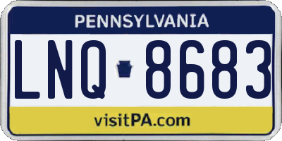 PA license plate LNQ8683